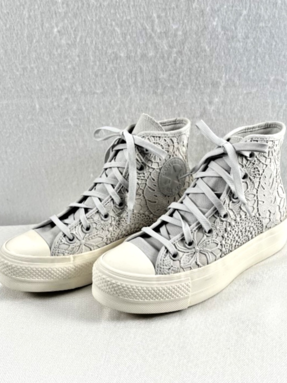 Converse Wmns Chuck Taylor All Star Lift Platform High Crochet Gray Size 7